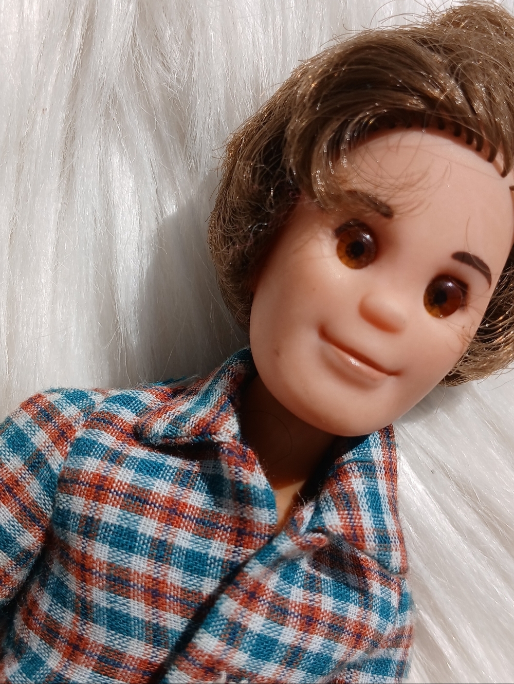 Vintage Sunshine Family Steve 1973 Doll Dad Father 70s 1970s Toy Plaid Shirt vtg